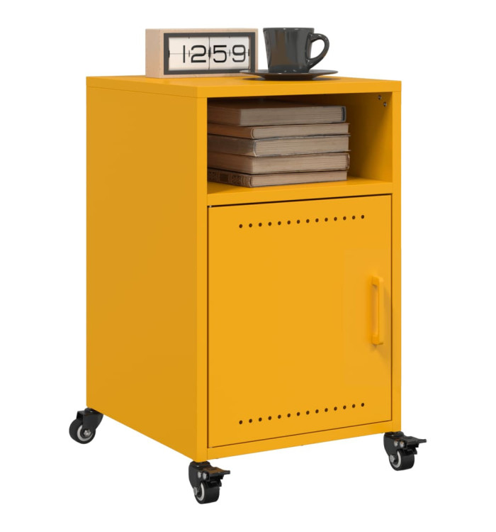 Tables de chevet 2 pcs jaune moutarde 36x39x59 cm acier | Mobilier & Déco