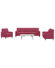 Ensemble de canapés 3 pcs avec coussins et traversins velours | Mobilier & Déco