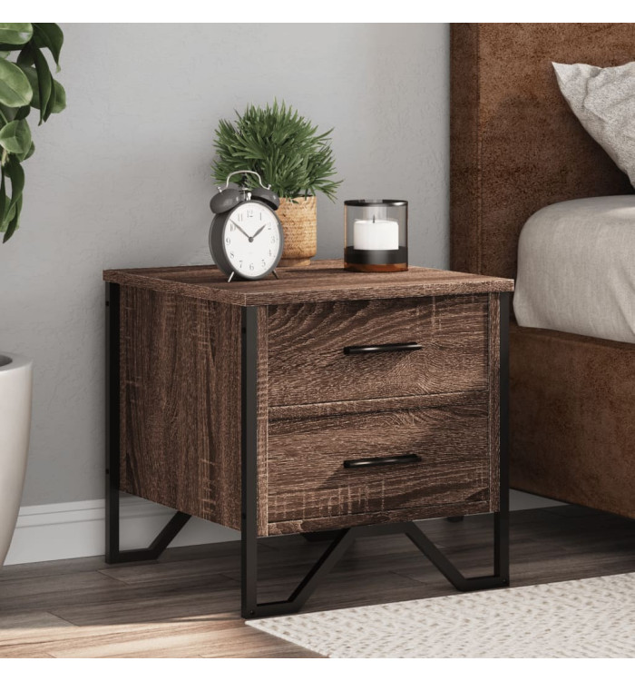 Table de chevet chêne marron 40x41x40 cm bois d’ingénierie | Mobilier & Déco