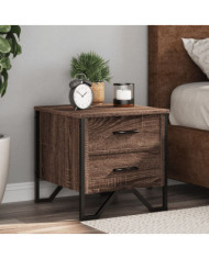 Table de chevet chêne marron 40x41x40 cm bois d’ingénierie | Mobilier & Déco