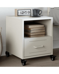 Table de chevet blanc 36x39x43,5 cm acier | Mobilier & Déco