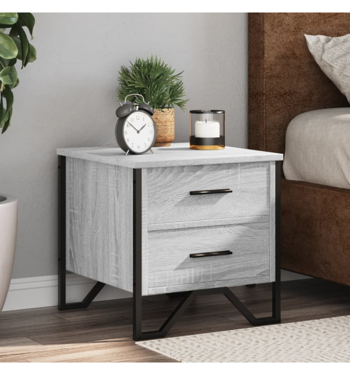 Table de chevet sonoma gris 40x41x40 cm bois d'ingénierie | Mobilier & Déco