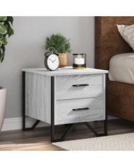 Table de chevet sonoma gris 40x41x40 cm bois d'ingénierie | Mobilier & Déco