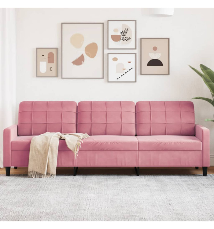 Canapé à 3 places Rose 210 cm Velours | Mobilier & Déco