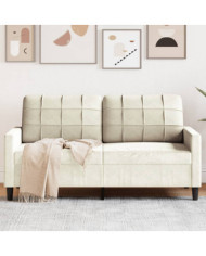 Canapé à 2 places Crème 140 cm Velours | Mobilier & Déco
