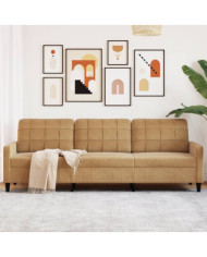 Canapé à 3 places Marron 210 cm Velours | Mobilier & Déco