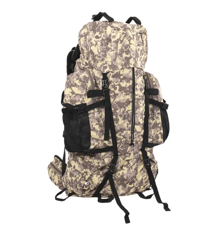 Sac à dos de randonnée marron camouflage 100 L tissu oxford | Mobilier & Déco