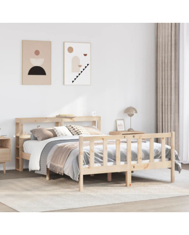 Cadre de lit sans matelas 135x190 cm bois de pin massif | Mobilier & Déco
