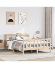 Cadre de lit sans matelas 135x190 cm bois de pin massif | Mobilier & Déco