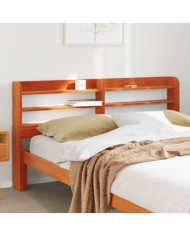 Tête de lit avec étagères marron cire 135 cm bois massif de pin | Mobilier & Déco