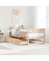 Cadre de lit sans matelas 90x190 cm bois de pin massif | Mobilier & Déco