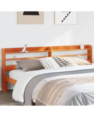 Tête de lit avec étagères marron cire 180 cm bois massif de pin | Mobilier & Déco