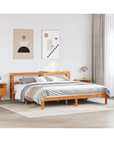 Cadre de lit sans matelas cire marron 180x200cm bois pin massif | Mobilier & Déco