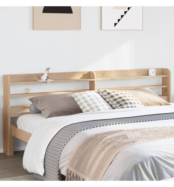 Tête de lit avec étagères 180 cm bois massif de pin | Mobilier & Déco