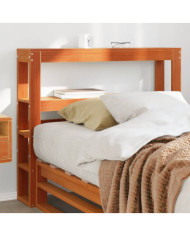 Tête de lit avec étagères marron cire 75 cm bois massif de pin | Mobilier & Déco