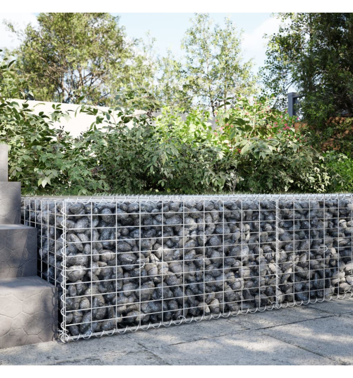 Panier gabion avec couvercle 100x100x50 cm fer galvanisé | Mobilier & Déco
