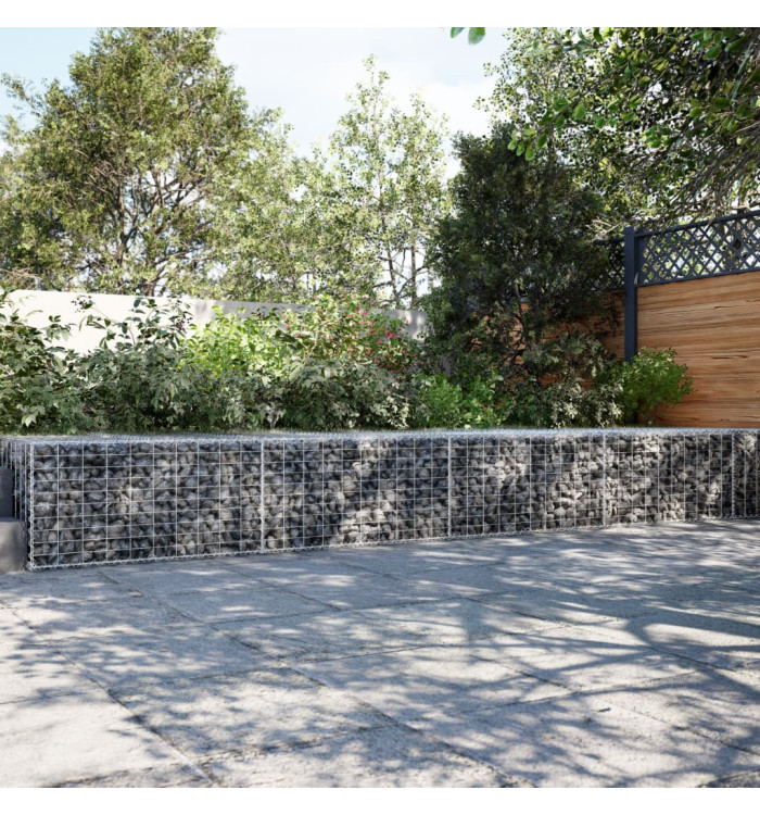 Panier gabion avec couvercle 700x100x50 cm fer galvanisé | Mobilier & Déco