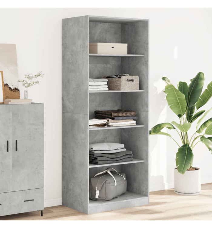 Garde-robe gris béton 80x50x200 cm bois d'ingénierie | Mobilier & Déco