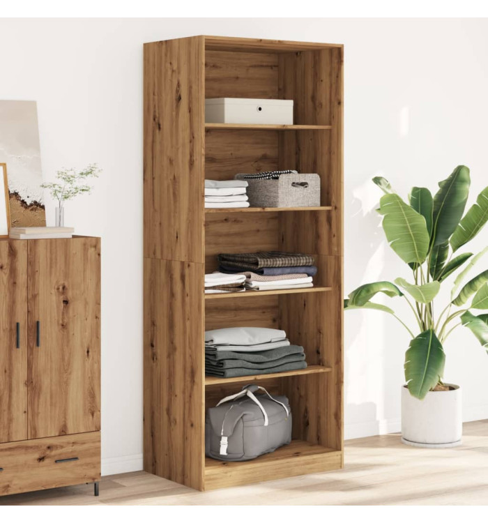 Garde-robe chêne artisanal 80x50x200 cm bois d'ingénierie | Mobilier & Déco