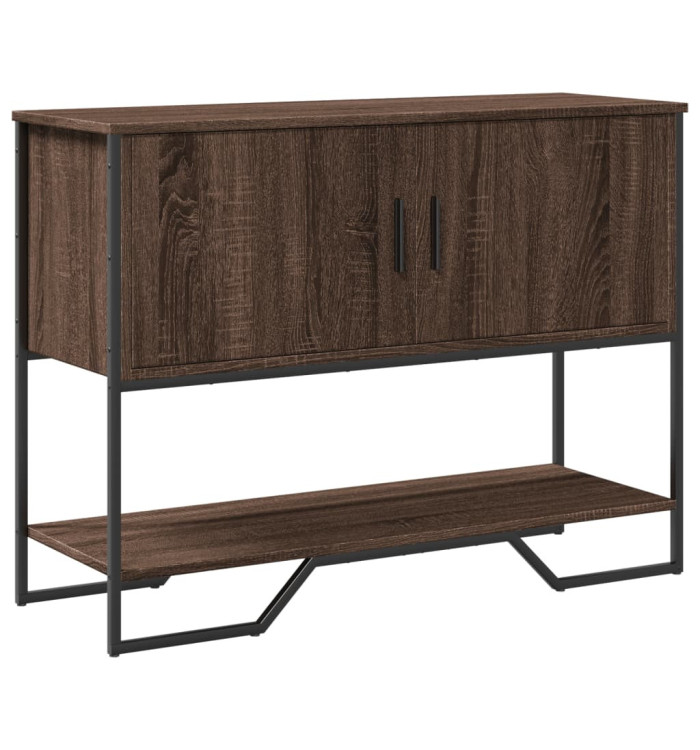 Table console chêne marron 100x35x74,5 cm bois d'ingénierie | Mobilier & Déco
