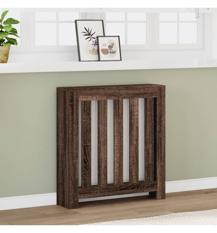 Cache-radiateur chêne marron 78x20x82 cm bois d'ingénierie | Mobilier & Déco