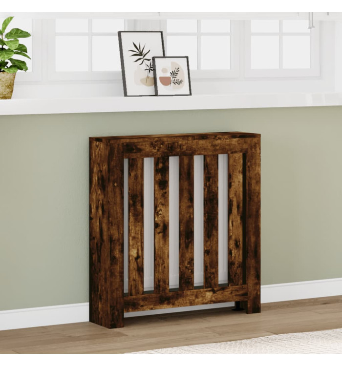 Cache-radiateur chêne fumé 78x20x82 cm bois d'ingénierie | Mobilier & Déco