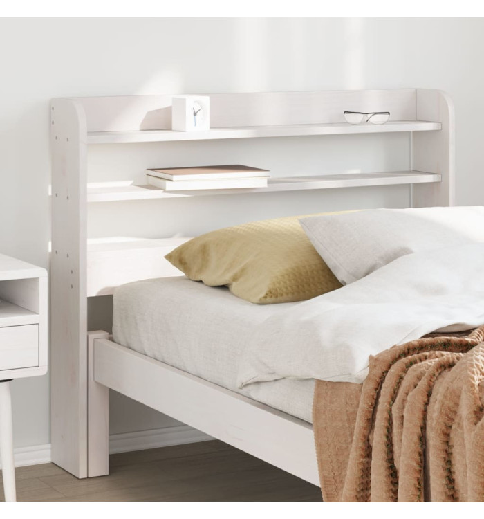 Tête de lit avec étagères blanc 100 cm bois massif de pin | Mobilier & Déco