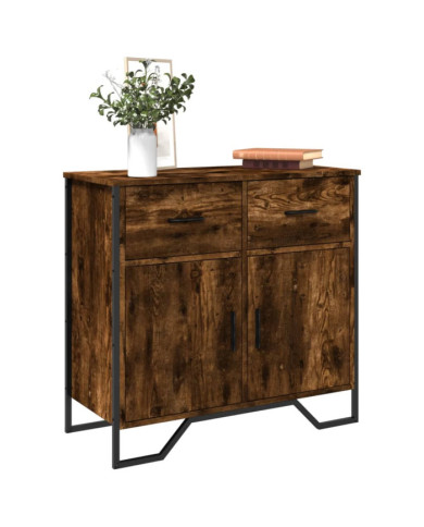 Buffet chêne fumé 79,5x35,5x74,5 cm bois d'ingénierie | Mobilier & Déco
