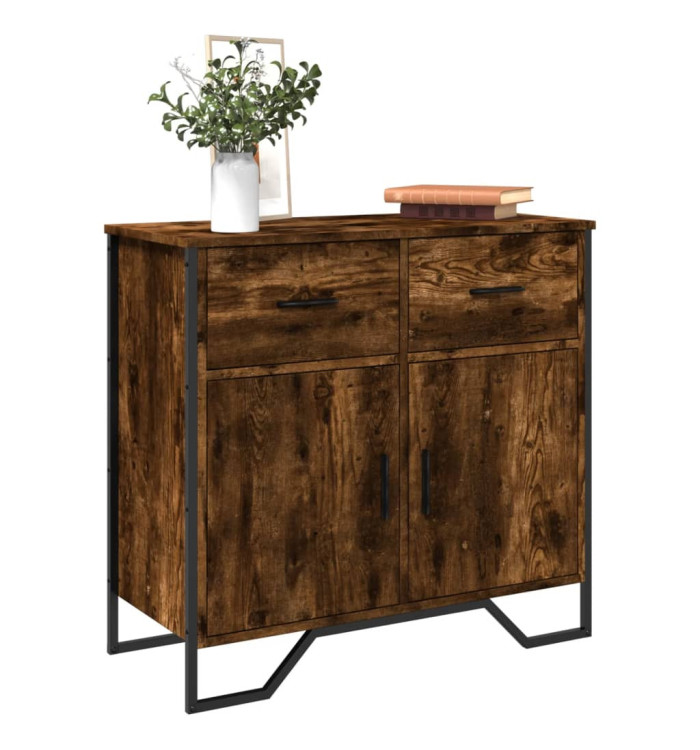 Buffet chêne fumé 79,5x35,5x74,5 cm bois d'ingénierie | Mobilier & Déco