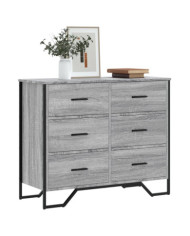 Commode sonoma gris 91x35,5x74,5 cm bois d'ingénierie | Mobilier & Déco