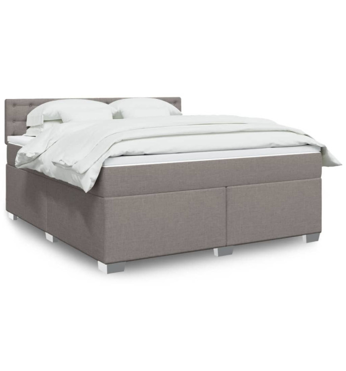 Sommier à lattes de lit avec matelas Taupe 180x200 cm Tissu | Mobilier & Déco