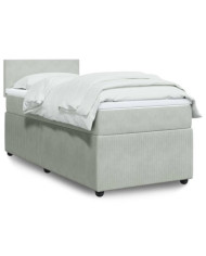 Sommier à lattes de lit et matelas Gris clair 90x200 cm Velours | Mobilier & Déco