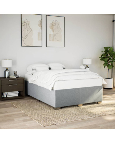 Cadre de lit sans matelas gris clair 160x200 cm tissu | Mobilier & Déco