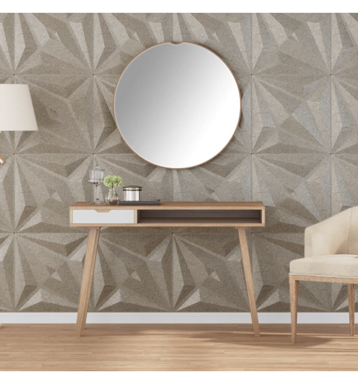 Panneaux muraux 12 pcs béton 50x50 cm XPS 3 m² étoile | Mobilier & Déco