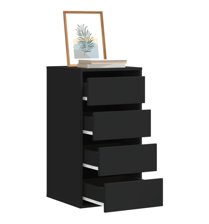 Commode d'angle noir 40x41x76 cm bois d'ingénierie | Mobilier & Déco