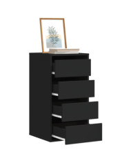Commode d'angle noir 40x41x76 cm bois d'ingénierie | Mobilier & Déco