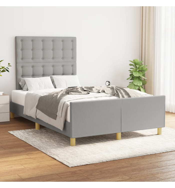Cadre de lit sans matelas gris clair 120x200 cm tissu | Mobilier & Déco