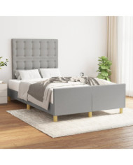 Cadre de lit sans matelas gris clair 120x200 cm tissu | Mobilier & Déco
