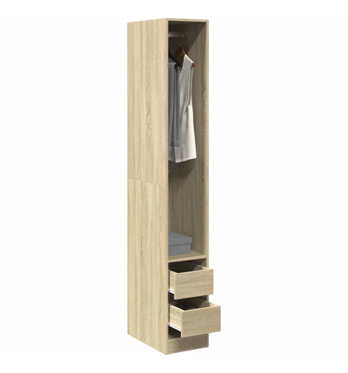 Garde-robe chêne sonoma 30x50x200 cm bois d'ingénierie | Mobilier & Déco