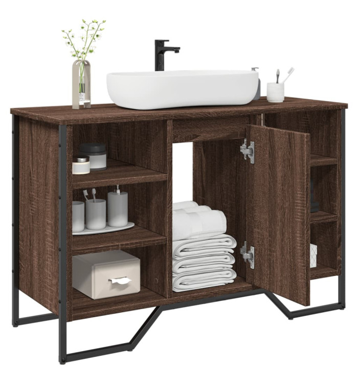 Armoire lavabo de salle de bain chêne marron 91x35x60 cm | Mobilier & Déco