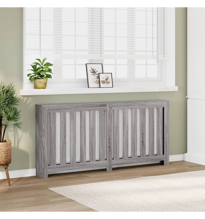 Cache-radiateur sonoma gris 175x20x82 cm bois d'ingénierie | Mobilier & Déco