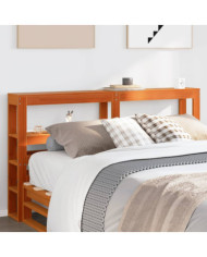 Tête de lit avec étagères marron cire 140 cm bois massif de pin | Mobilier & Déco