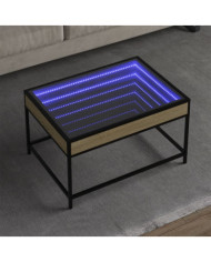 Table basse avec LED infini chêne sonoma 70x50x41 cm | Mobilier & Déco