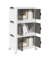 Boîte de rangement empilable avec roues à 3 niveaux 28 L | Mobilier & Déco
