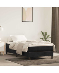 Matelas de lit à ressorts ensachés noir 100x210x20 cm velours | Mobilier & Déco