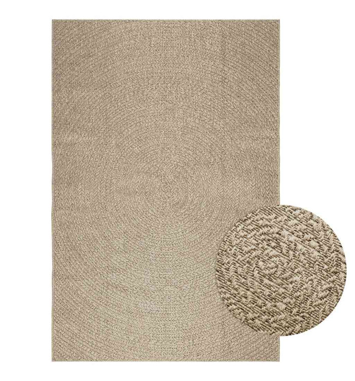 Tapis ZIZUR beige 160x230 cm aspect de jute intérieur extérieur | Mobilier & Déco