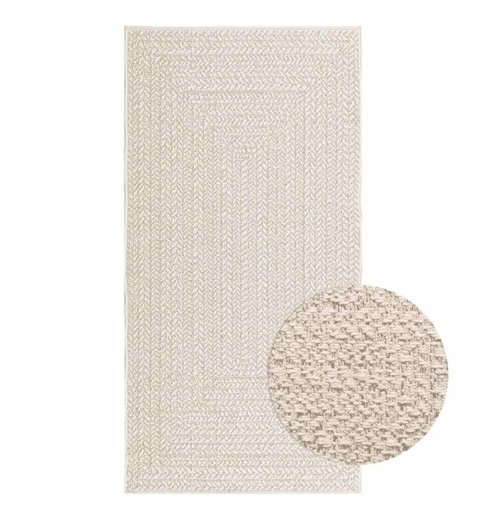 Tapis ZIZUR crème 80x150 cm aspect de jute intérieur extérieur | Mobilier & Déco