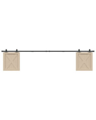 Kit de porte d'armoire coulissante 244 cm acier au carbone | Mobilier & Déco