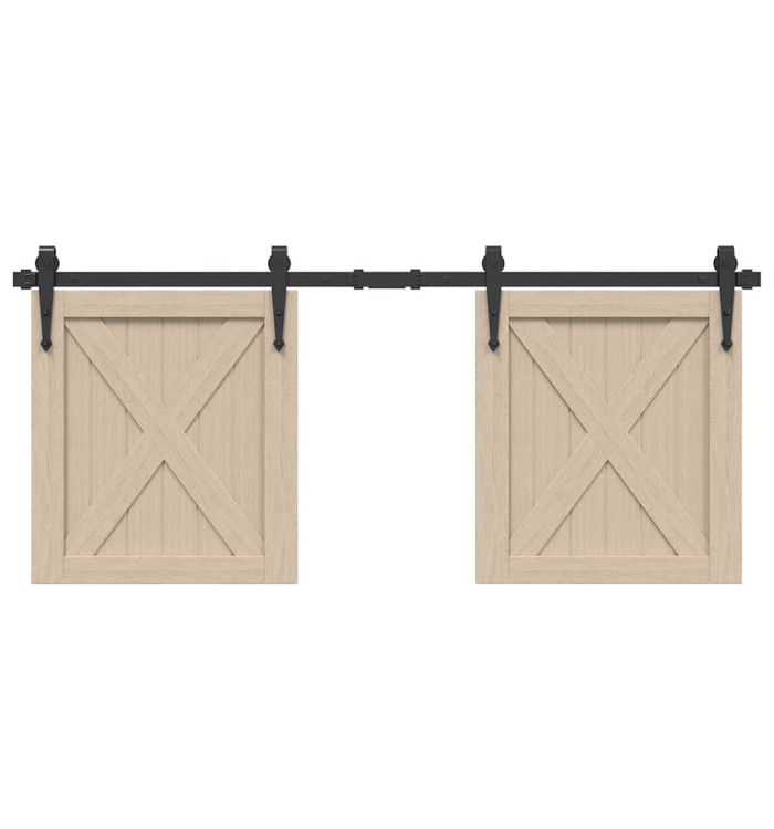 Kit de porte d'armoire coulissante 122 cm acier au carbone | Mobilier & Déco
