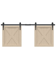 Kit de porte d'armoire coulissante 122 cm acier au carbone | Mobilier & Déco
